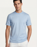 Oceanblauw mercerized katoen T-shirt - Premium zacht en duurzaam