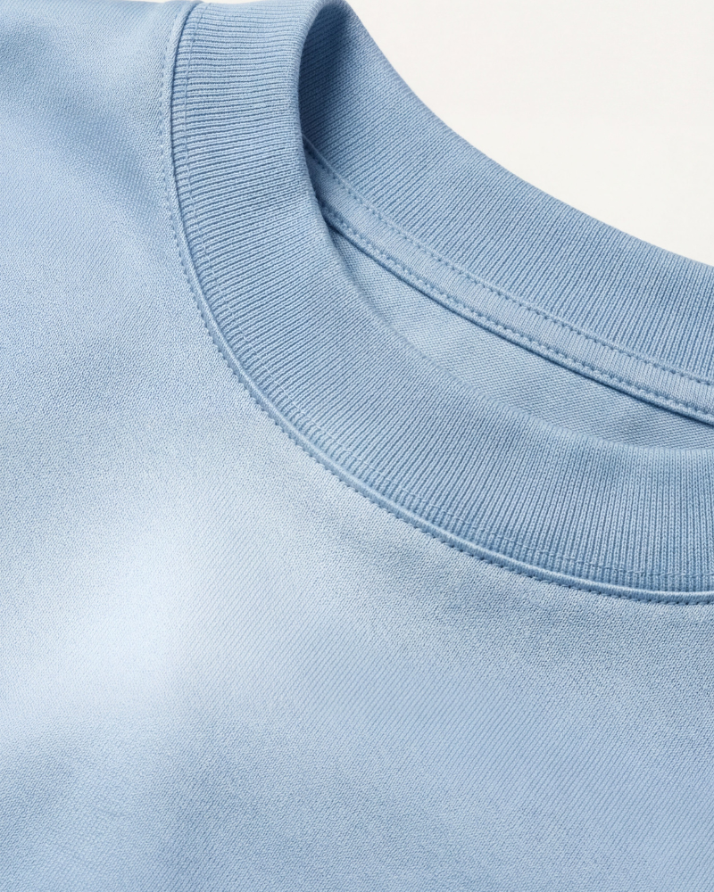 Oceanblauw mercerized katoen T-shirt - Premium zacht en duurzaam