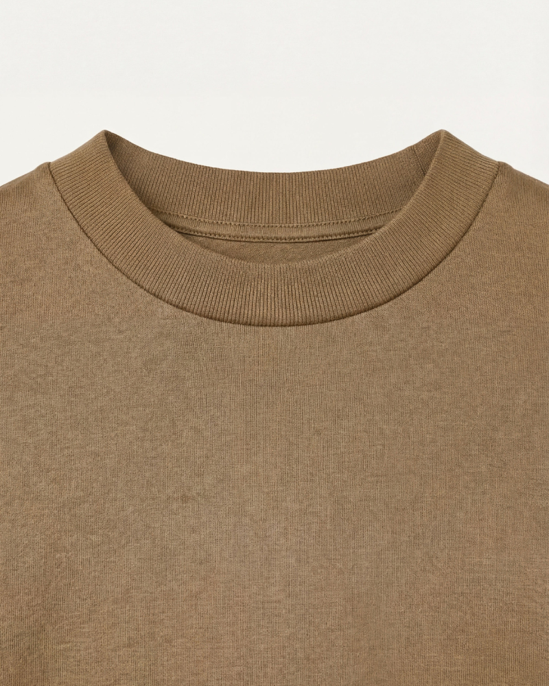 Olijfgroene T-shirt van merceriseerde katoen