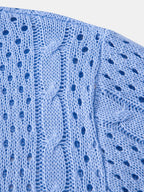Ensemble aus offen gestricktem Hemd und Leinenhose mit geradem Schnitt