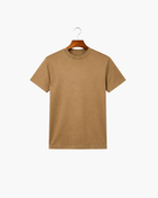 Olijfgroene T-shirt van merceriseerde katoen