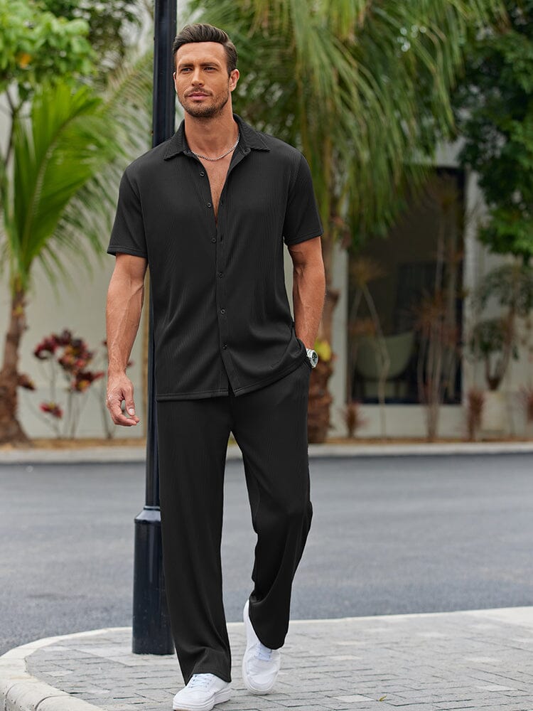 Hemd-Sets im Casual-Look mit lockerem Schnitt