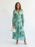 Althea | Elegante maxi-jurk met lange mouwen en bloemmotief