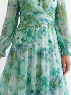 Althea | Elegante maxi-jurk met lange mouwen en bloemmotief