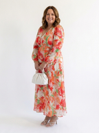 Althea | Elegante maxi-jurk met lange mouwen en bloemmotief