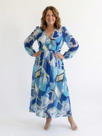 Althea | Elegante maxi-jurk met lange mouwen en bloemmotief
