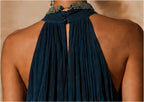 Paula | Langes Neckholder-Kleid mit V-Ausschnitt und Farbverlauf